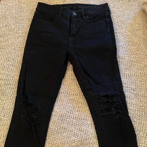 Black Distressed Jeans American Eagle